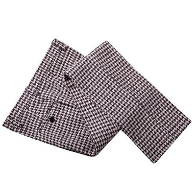 Black Tweed Plaid Trousers Men Casual Pants Wool Formal Suit Pants Men Khaki 42W x 34L