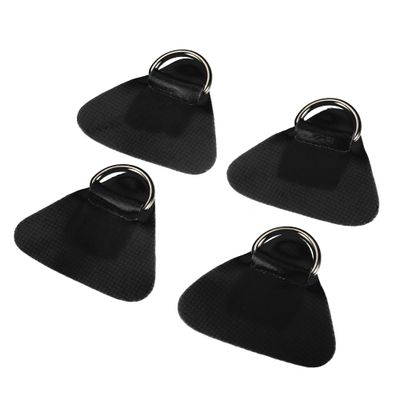 X AUTOHAUX 4pcs Boat Kayak D Ring Buckle Patch PVC Stainless Steel Triangle Shape D Ring Pad for Inflatable Boat Kayak Canoe Deck Black