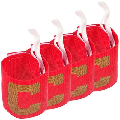 BESPORTBLE 4pcs Captain Armband Badge Soccer Football Captain Wristband Portable Basketball Band Football Wrist Band Portable Football Band Dreses Child Polyester Team Arm Cuff Red