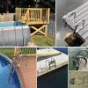 Boat Ladder 4 Step Pontoon Boat Ladder Foldable Stainless Steel Marine Rear Entry Telescoping Ladder with Wide Steps Swim Deck Ladder with Pedal Hand Railing,Retaining Strap view 2