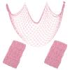 Decorative Fishing Net 80x40 Inch,YuanDe 2 Pack Large Light Pink Picture Fish Net, Wall Photo Hanging Fishnet for Nautical Mermaid Pirate Ocean Themed Hawaii Beach Under The Sea Party Decorations view 1