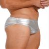 Alvivi Water Glossy Shiny Bikini Briefs Swimming Trunks Sexy Low Rise Pouch Club Dancing Underpant Silver 3X-Large view 4