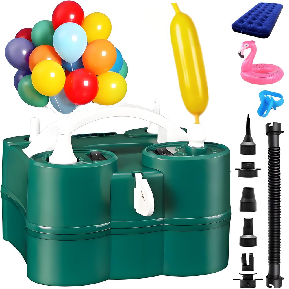 Balloon Pump Electric 3 in 1 Air Pump for Balloons Latex Foil Mylar Double-Stuffed 260 Balloons Inflator Deflator for Pool Floats, Air Bed,Swim Ring