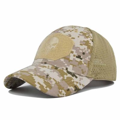 Men's Outdoor camo Baseball net Cap Tactical camo Cap Skull Visor Cap Suitable for Hunting Camping Hiking Hats (Digital Khaki)