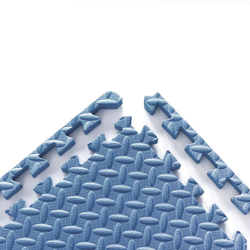9 Tiles Interlocking Foam Mats 1in Thickness Foam Floor Mats for Home Gym, Fitness, Exercise Surface Protection EVA Foam Floor Padding with Border for Workout Equipment (1 in, dark blue)