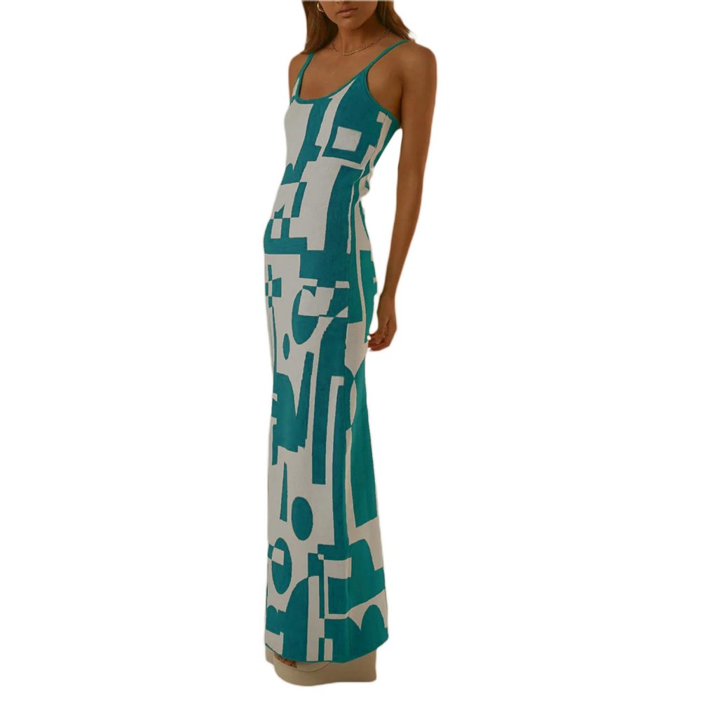 2022 Bodycon Dresses for Women Summer Knit Hollow Out Sexy Night Out Midi Maxi Dress Sleeveless Long Cut Out Dress