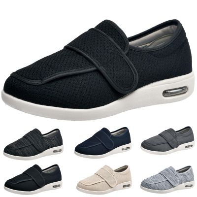 bumuam Mens Diabetic Edema Shoes Extended Widths,Extra Wide Widths Walking Edema Sneakers Adjustable Strap Easy On/Off Men 11/Women 12