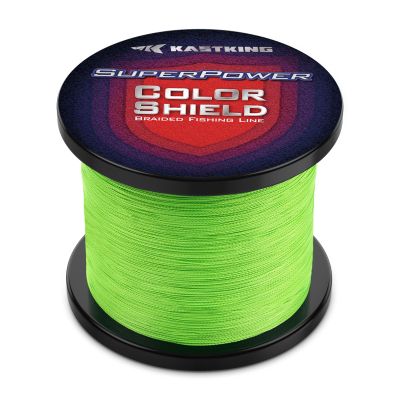 KastKing Superpower ColorShield Braided Fishing Line, Neon Green, 15LB, 150Yards, X4