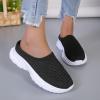 Hbeylia Women's Fashion Slip-On Loafers Walking Shoes Platform Mesh Breathable Air Cushion Trendy Chunky Bottom Low Top Backless Canvas Shoes Flats Flying Play Sneakers view 3
