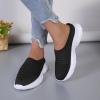 Hbeylia Women's Fashion Slip-On Loafers Walking Shoes Platform Mesh Breathable Air Cushion Trendy Chunky Bottom Low Top Backless Canvas Shoes Flats Flying Play Sneakers view 4