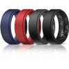 Egnaro Silicone Rings for Men 1/4/5/6/7 Multipack of Breathable Mens Silicone Rubber Wedding Rings Bands - Step Edge view 1