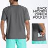 Men's Swim Shirt Quick Dry Sun Shirts UPF50+ Rash Guard for Men Short Sleeve UV Sun Protection Beach Shirts Dark Grey view 4