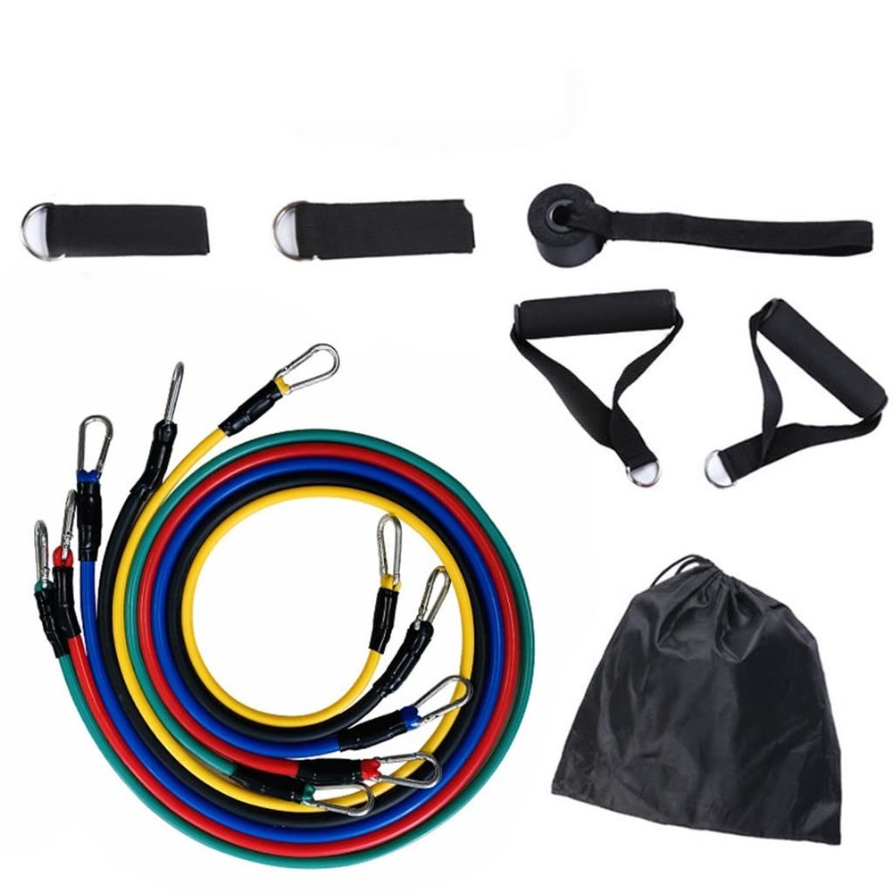 11 Pcs/Set Latex Resistance Band Training Exercise Tube Yoga Rope Pull Elastic Rubber Expander Fitness Equipment Belt