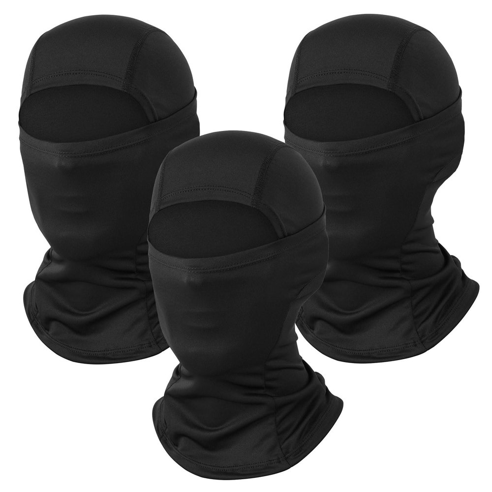 Black Ski Mask for Men 3 Pack Balaclava Face Mask Women Shiesty Ski Mask Summer Full Face Cover Sun Protection Football Motorcycle