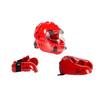 ProForce Lighting 5 Piece Sparring Gear Combo Set with Full Head face mask (red, Child Large 5-6 Shoes) view 2