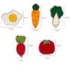 10pcs Vegetable Pin Badge Set Carrot Egg Tomato Radish Lapel Cute Fun Pins Brooch Backpack Scarf Decoration view 2