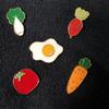10pcs Vegetable Pin Badge Set Carrot Egg Tomato Radish Lapel Cute Fun Pins Brooch Backpack Scarf Decoration view 3