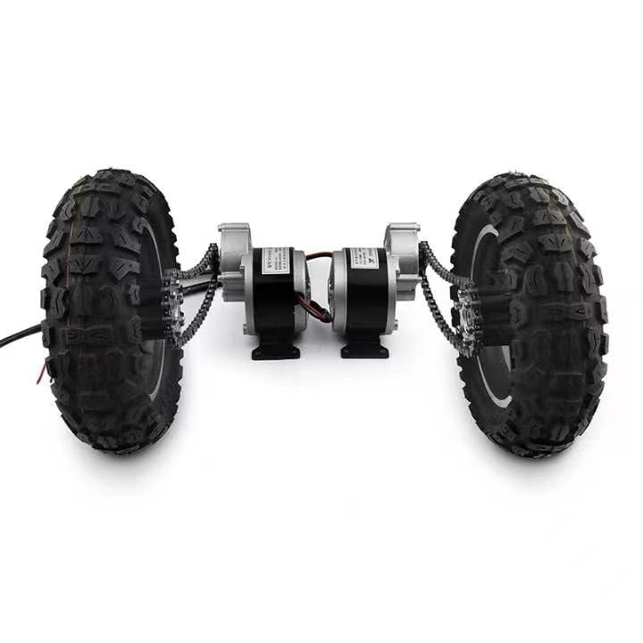 L-faster DIY 250w 10 Inch Wheel Dual Drive Farm Garden Bike Candy Hand Food Golf Cart Conversion Kit (36V250W Max 8kph)