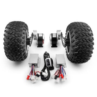 L-faster Dual 250W Motor Drive 10x6.00-6 Air Wheel Conversion Kit Easy Carry 200kg for Bike Barrow Beach Trolley Cart (36V250W Max 4kph)