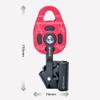 AXUYU Rock Climbing Pulley, 7075 Aviation Aluminum Heavy Duty Ascender Riser Pulley, 4KN Single Swivel Rope Pulley Rescue Equipment for 8-12mm Rope/Golden view 2