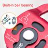 AXUYU Rock Climbing Pulley, 7075 Aviation Aluminum Heavy Duty Ascender Riser Pulley, 4KN Single Swivel Rope Pulley Rescue Equipment for 8-12mm Rope/Golden view 4
