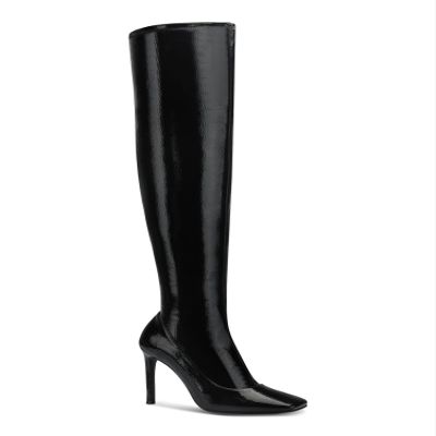 INC Womens Keenah Patent Square Toe Thigh-High Boots Black 8 Medium (B,M)