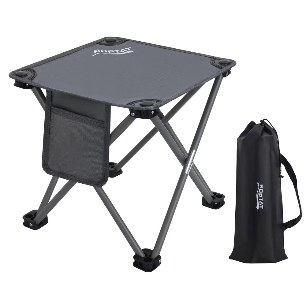 Roptat Camping Stool,Portable Folding Compact Lightweight Stool Seat for Camping Fishing Hiking Gardening Outdoor Walking Backpacking Travelling and Beach with Carry Bag (Grey)