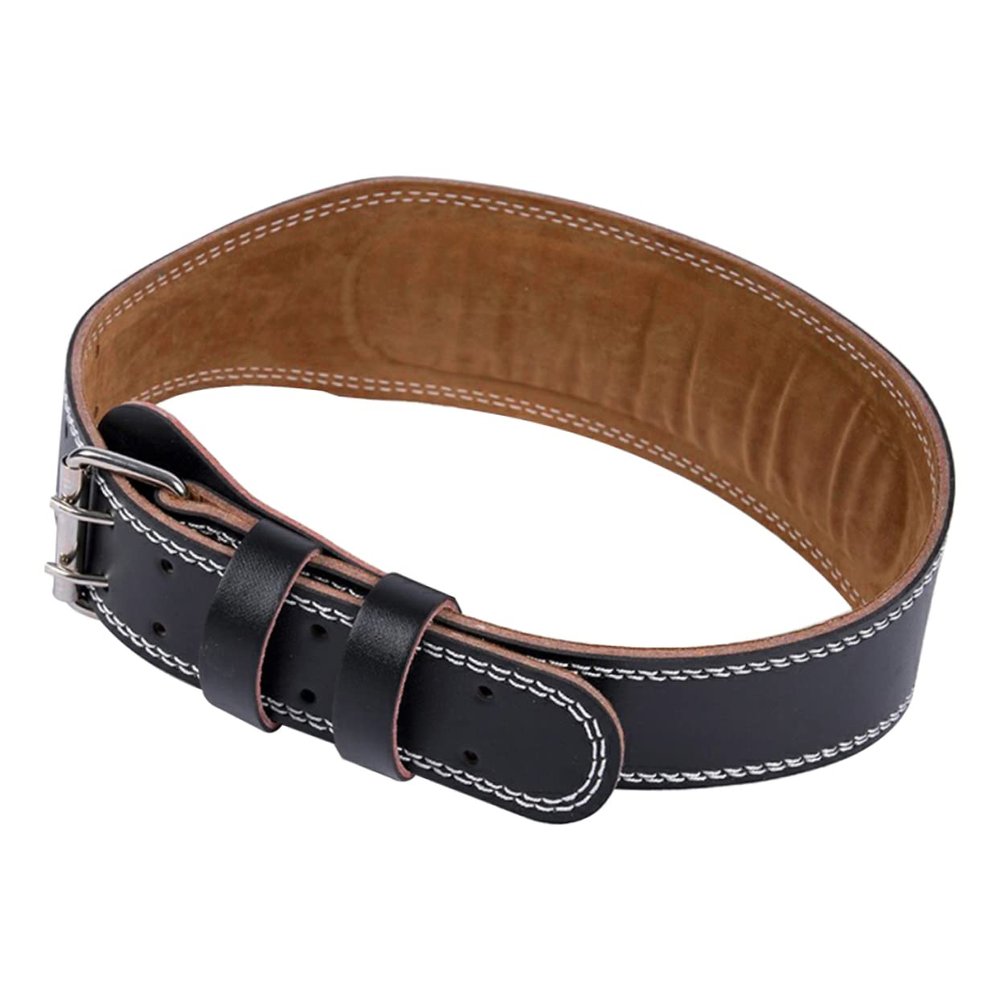 GLEAVI 1pcs Pu Leather Lumbar Brace Support Belt for Weightlifting Back Strap for Fitness Squats Deadlifts Xl Black for Men Women