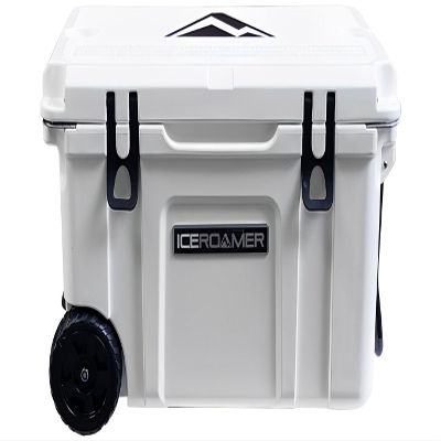 58 Quart Wheeled Cooler - 1 Person Portable Ice Chest with Wheels. Ideal for Camping, Fishing, Beach and Outdoor Activities - Insulated with Large Capacity, Durable and Bear Proof