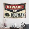 Abipuir Outdoor Bar Accessories Decor Beware Of Mr. Bowman Tapestry Stuff For Boys Room Tapestry Funny (Size : 100X150CM) view 2