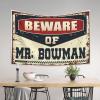 Abipuir Outdoor Bar Accessories Decor Beware Of Mr. Bowman Tapestry Stuff For Boys Room Tapestry Funny (Size : 100X150CM) view 3
