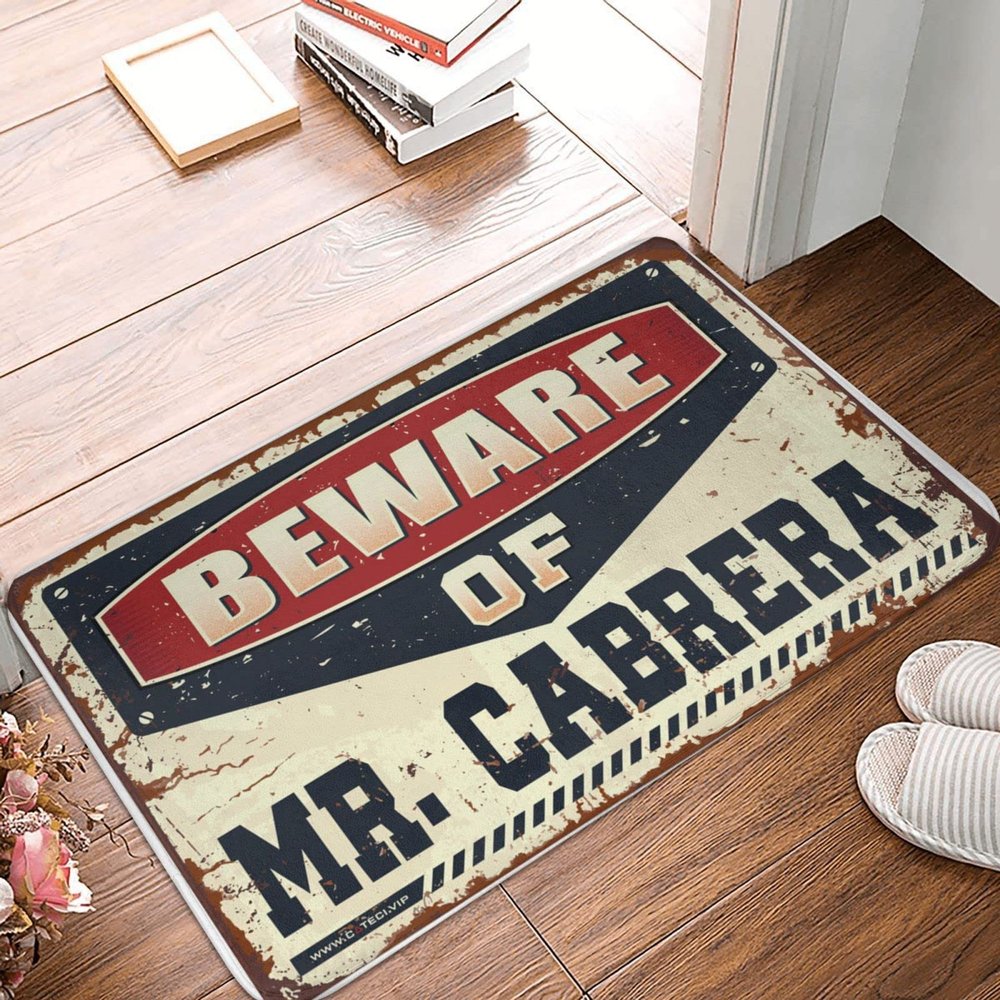 Dsoluuing Outside Mats for Front Door Beware of Mr. Cabrera Doormat Outdoor Door Mats for Outside Entry Shoe Mat (Size : 50X80CM)