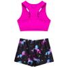 Agoky Kids Girls' Sports Bra Top and Booty Shorts Set Gymnastics Ballet Dance Sports Tracksuit or Swimwear Swimming Suit Dark Night Black 8-10 Years view 4