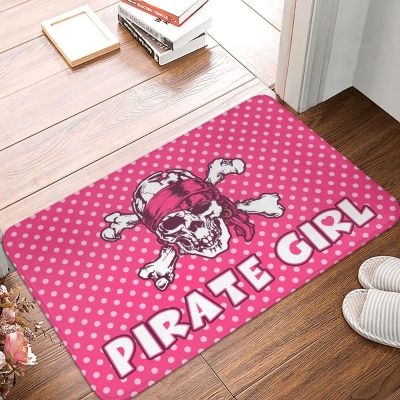Garage Decor for Men Pirate Girl Doormat Spring Porch Decor Outdoor Front Door Mat (Size : 65X90CM)