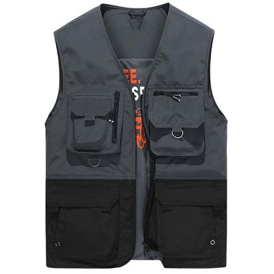 CJQJPNZ Color Matching Vest for Men, Waterproof and Tactical 8828 gray9 XS