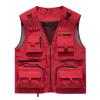 CJQJPNZ Tactical Hiking Vest for Men with Mesh and Multiple Pockets, Perfect for Fishing Red XL view 1