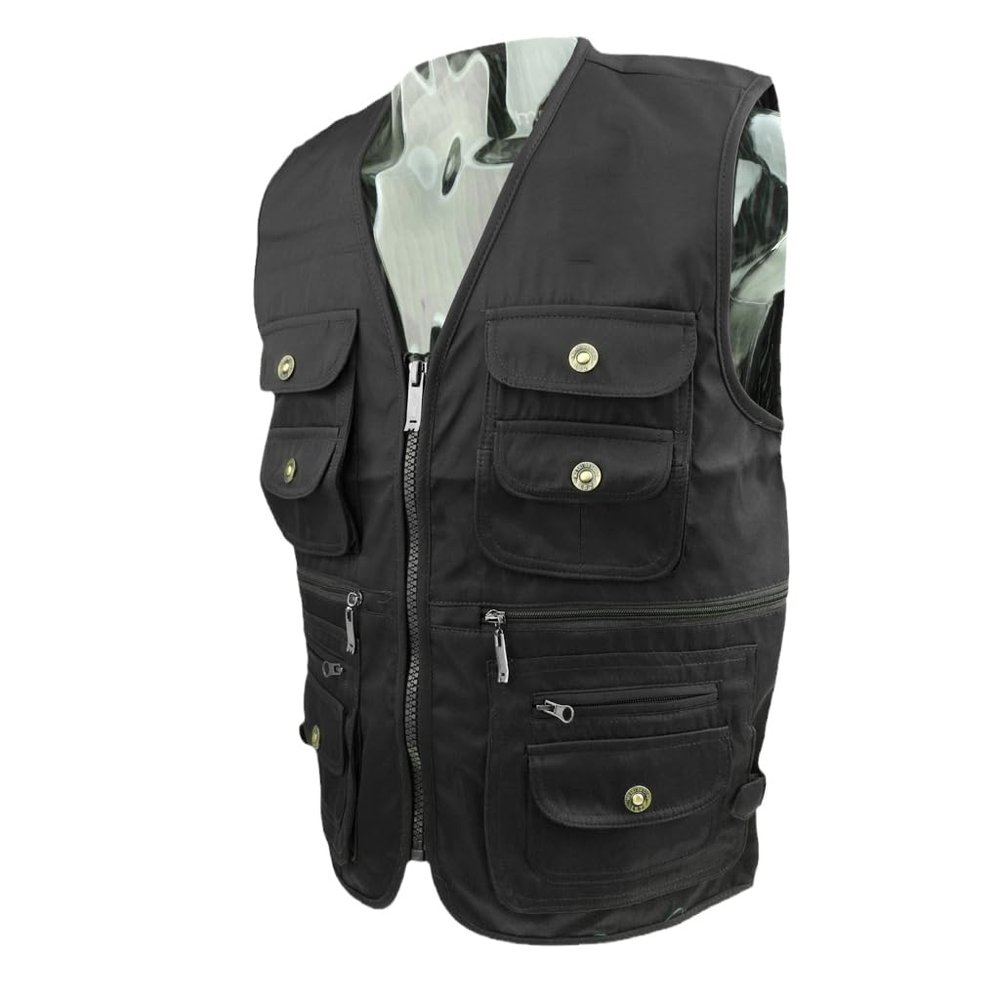 CJQJPNZ Outdoor Fishing Vest with Multiple Pockets for Travel and Photography Army EN8 XXL