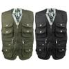 CJQJPNZ Outdoor Fishing Vest with Multiple Pockets for Travel and Photography Army EN8 XXL view 3