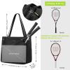 CHICECO Tennis Tote Bag for Women, Large Tennis Racket Bag, tennis bag 2 rackets,Pickleball Bag,Padel Bag,Black (Black) view 3