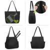 CHICECO Tennis Tote Bag for Women, Large Tennis Racket Bag, tennis bag 2 rackets,Pickleball Bag,Padel Bag,Black (Black) view 4