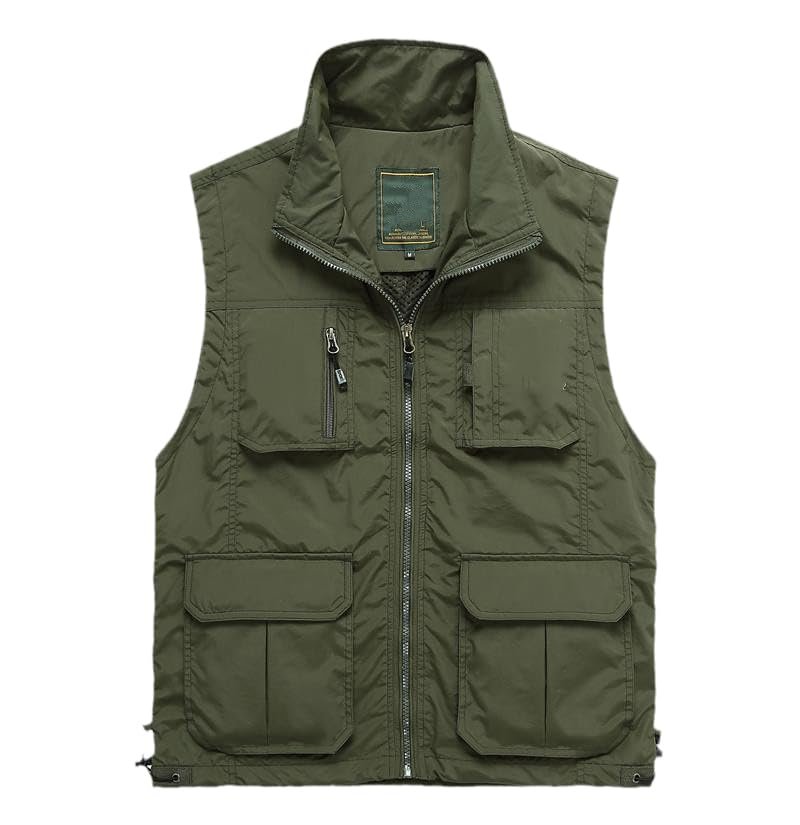 CJQJPNZ Casual Photographer Work Vest with Multi-Pocket Design for Men 7838 Army EN8 M