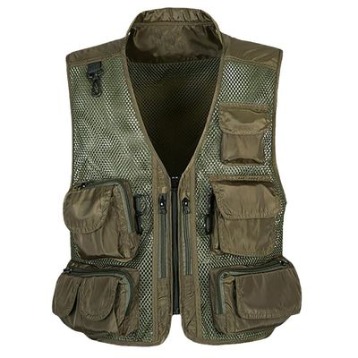 CJQJPNZ Camo Vest for Outdoor Hunting, Fishing, and Photography Zipper-ArmyEN8 L