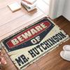 Dsoluuing Outdoor Mats for Front Door Beware of Mr. Hutchinson Rug Personalized Welcome Mat Funny Gifts for Boss (Size : 40X60CM) view 1