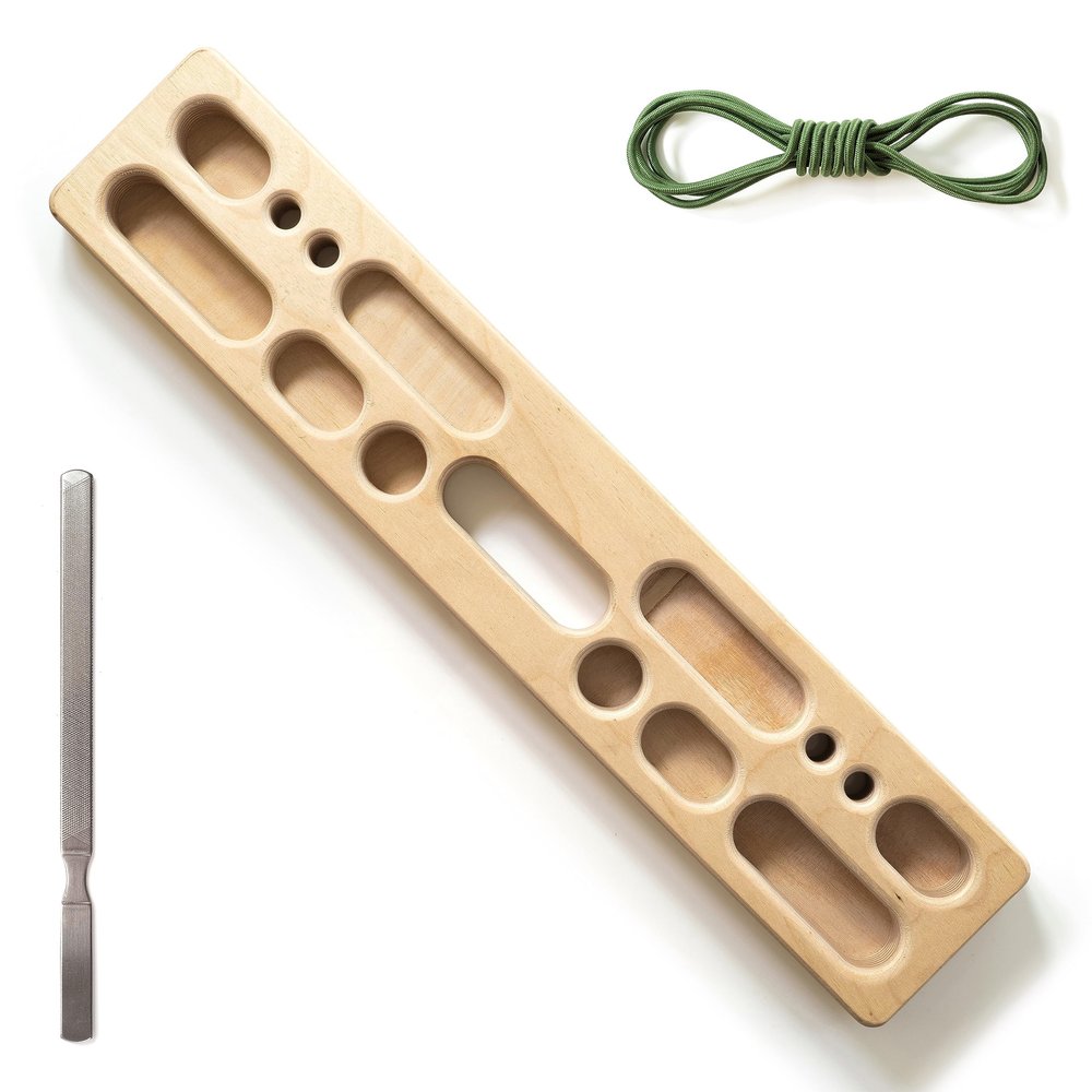 McEtt Rock Climbing Hangboard Portable Finger Grip Trainer with File