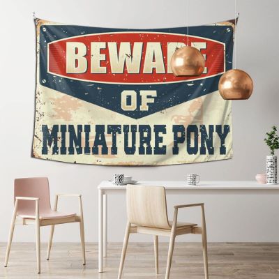 Abipuir Outdoor Bar Accessories Decor Beware Of Miniature Pony Tapestry Stuff For Boys Room Tapestry Funny (Size : 100X150CM)