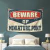 Abipuir Outdoor Bar Accessories Decor Beware Of Miniature Pony Tapestry Stuff For Boys Room Tapestry Funny (Size : 100X150CM) view 3