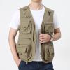 CJQJPNZ Tactical Hiking Vest for Men with Mesh and Multiple Pockets, Perfect for Fishing Khaki XL view 4