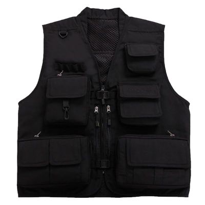 CJQJPNZ Multi-Pocket Fishing Vest for Outdoor Photography and Fishing black S