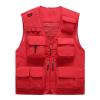 CJQJPNZ Tactical Hiking Vest with Mesh and Multiple Pockets for Men, Ideal for Photography Red 3XL
