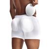 JOCKMAIL Mens Padded Underwear Cotton Boxer Brief Body Shapewear Butt Lift Enhancer with Hip Removable Pad (as1, alpha, x_l, regular, regular, white-short) view 4